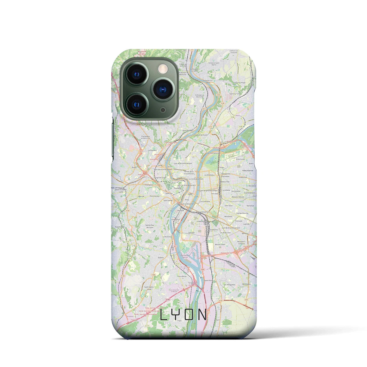 【リヨン】地図柄iPhoneケース（バックカバータイプ・ナチュラル）iPhone 11 Pro 用