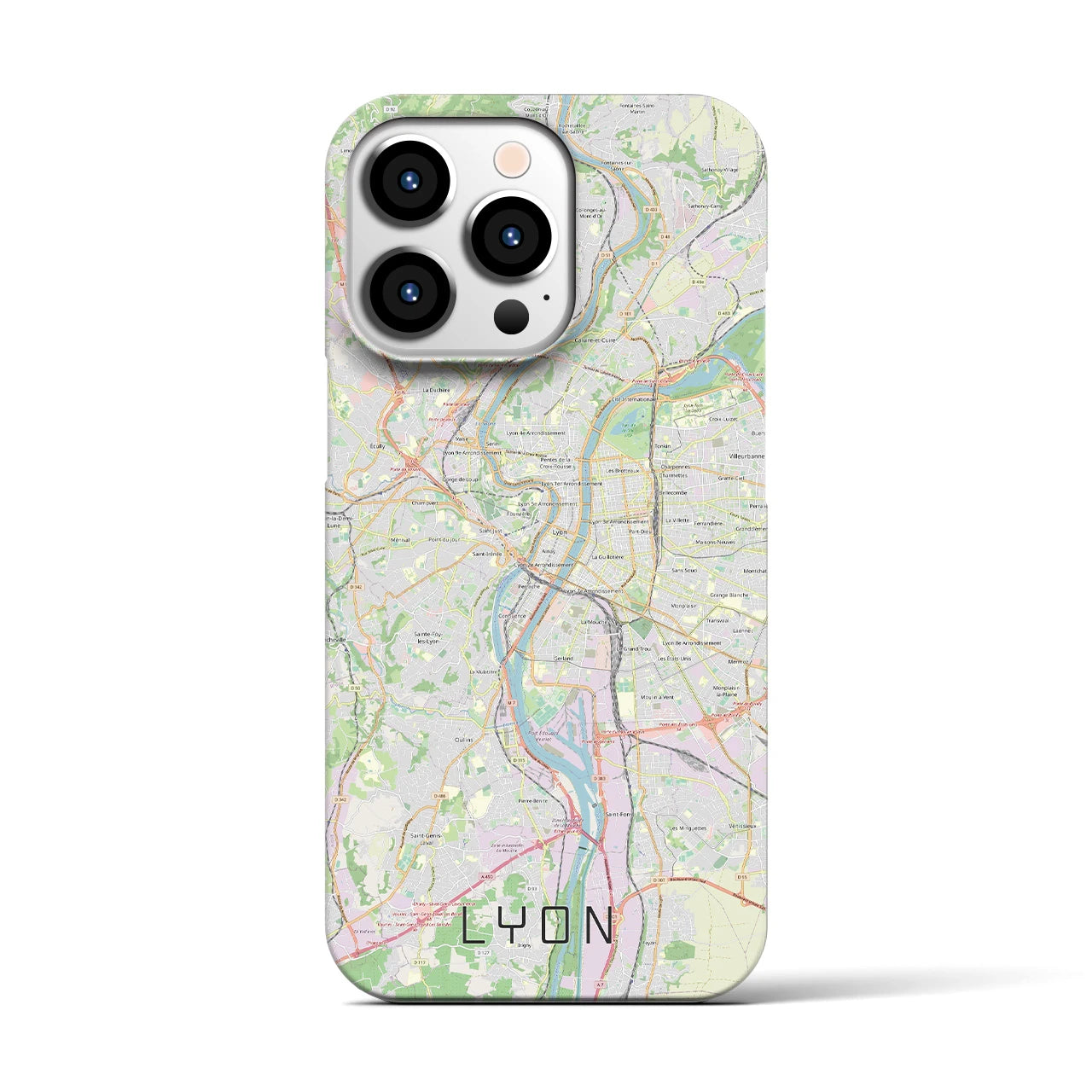 【リヨン】地図柄iPhoneケース（バックカバータイプ・ナチュラル）iPhone 13 Pro 用