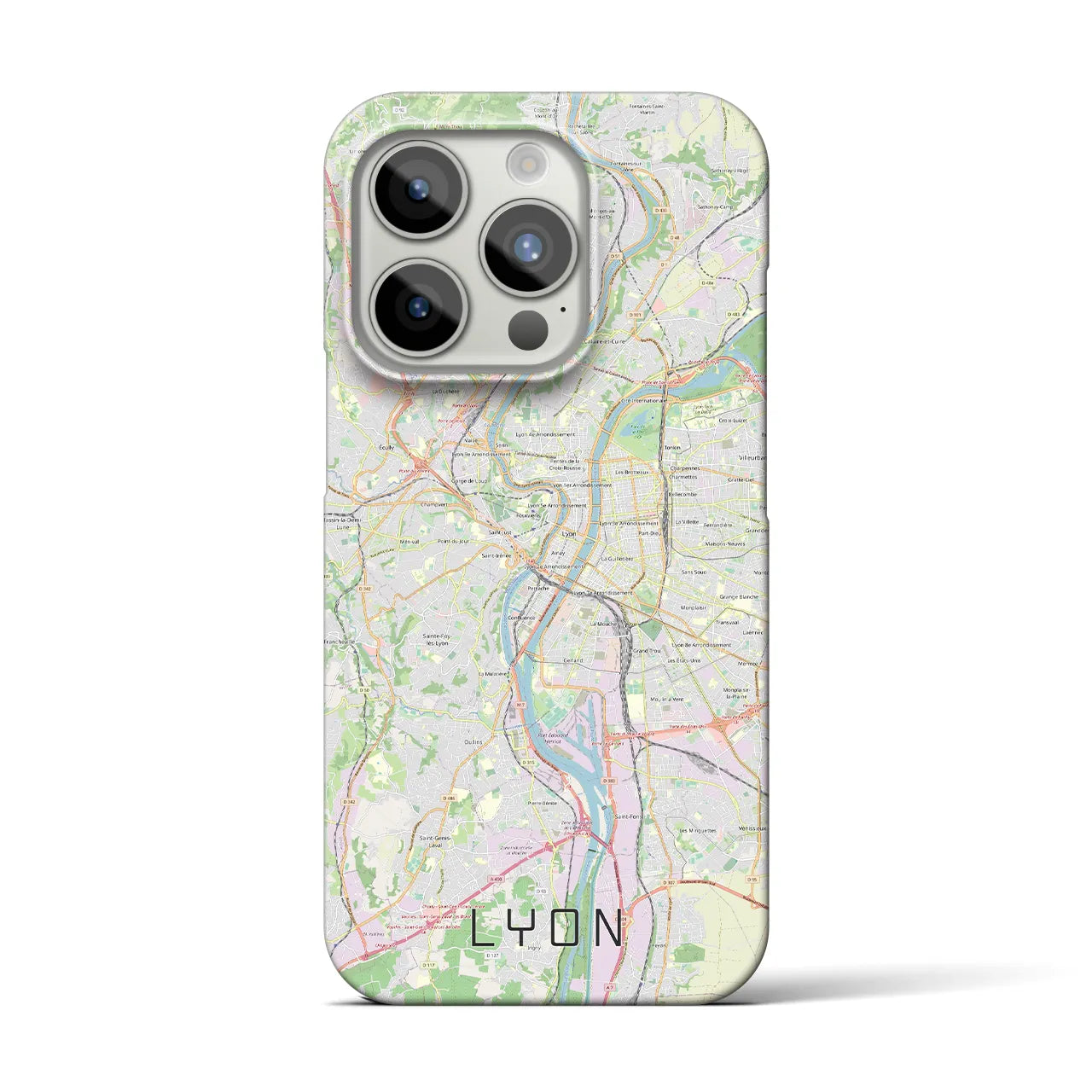 【リヨン】地図柄iPhoneケース（バックカバータイプ・ナチュラル）iPhone 15 Pro 用