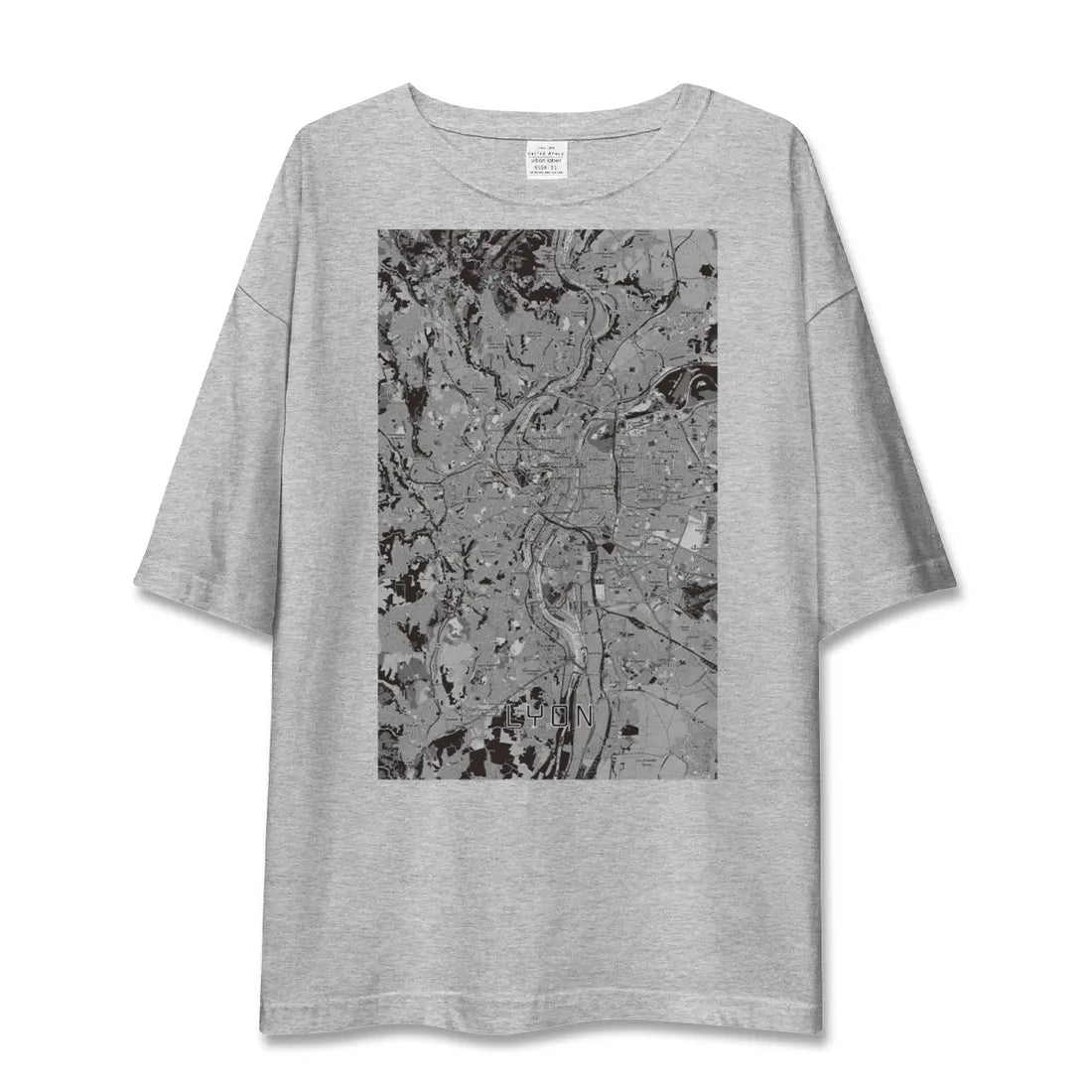 【リヨン(フランス)】地図柄ビッグシルエットTシャツ