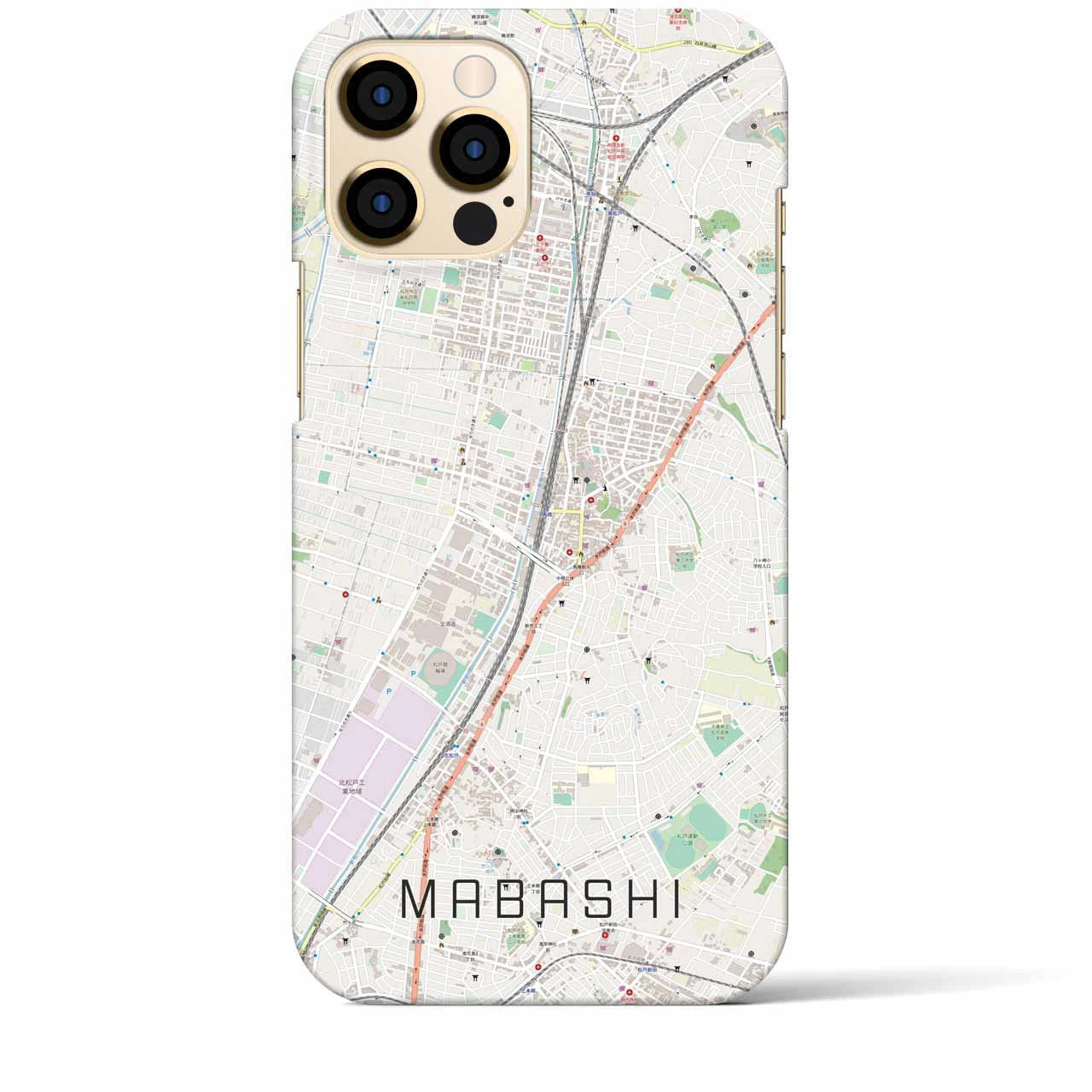 【馬橋】地図柄iPhoneケース（バックカバータイプ・ナチュラル）iPhone 12 Pro Max 用