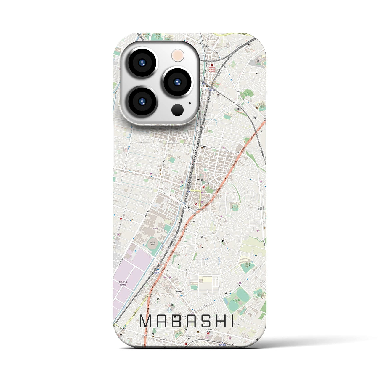 【馬橋】地図柄iPhoneケース（バックカバータイプ・ナチュラル）iPhone 13 Pro 用