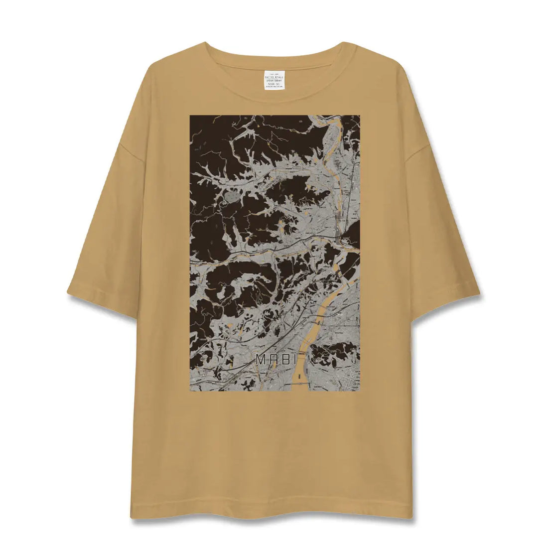 【真備（岡山県）】地図柄ビッグシルエットTシャツ