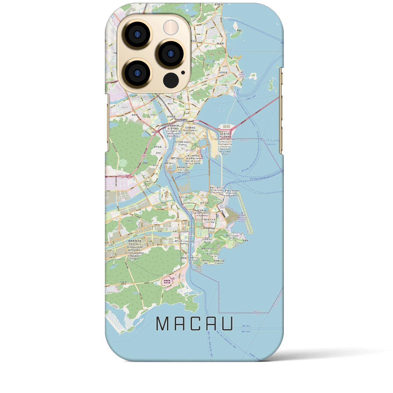 【マカオ】地図柄iPhoneケース（バックカバータイプ・ナチュラル）iPhone 12 Pro Max 用