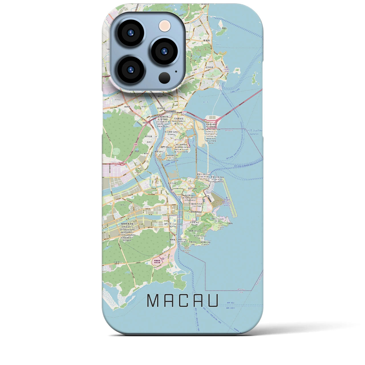 【マカオ】地図柄iPhoneケース（バックカバータイプ・ナチュラル）iPhone 13 Pro Max 用