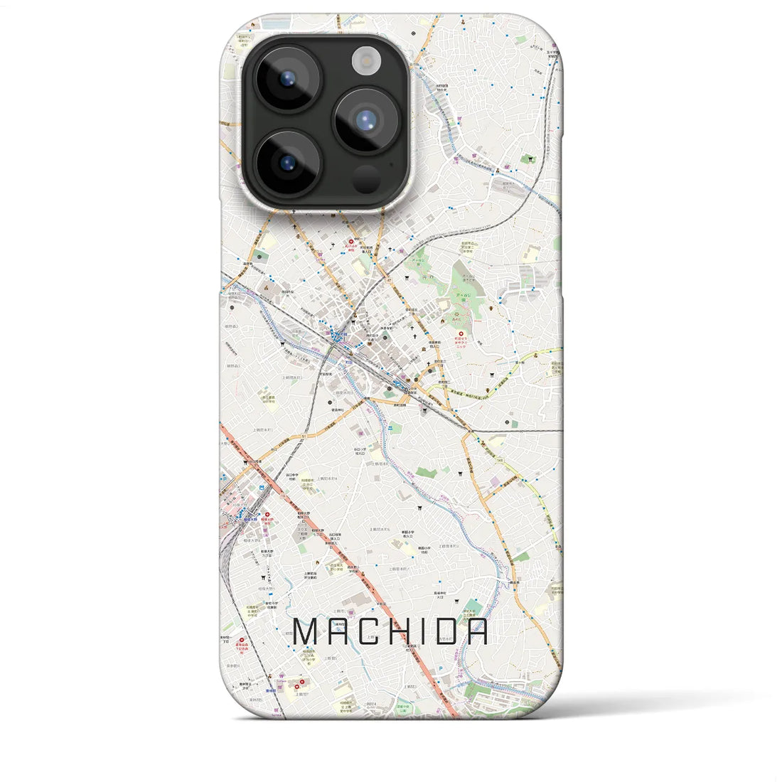 【町田】地図柄iPhoneケース（バックカバータイプ・ナチュラル）iPhone 15 Pro Max 用