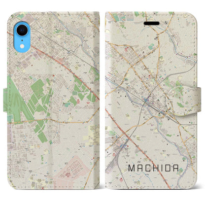 【町田（東京都）】地図柄iPhoneケース（手帳タイプ）ナチュラル・iPhone XR 用