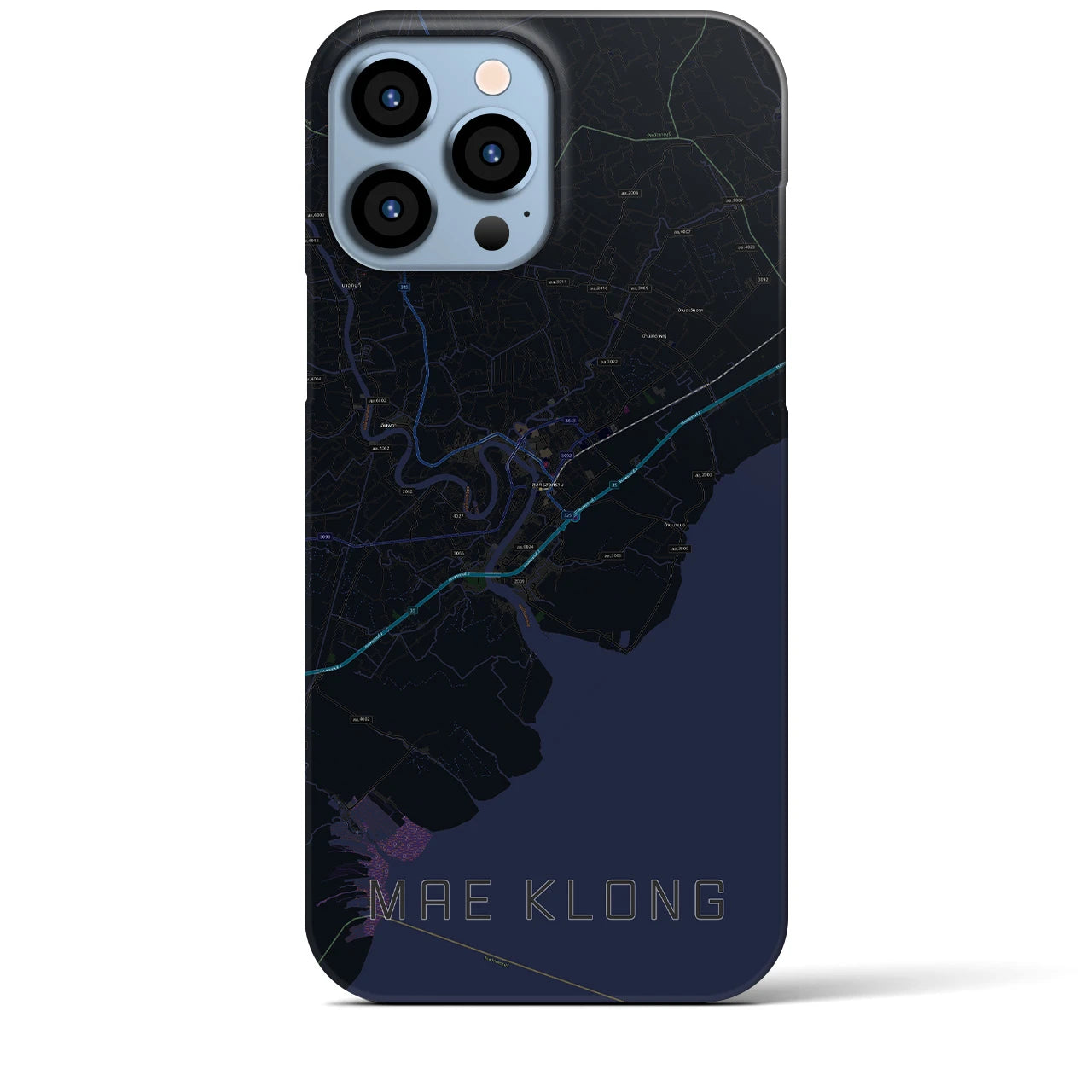 【メークロン】地図柄iPhoneケース（バックカバータイプ・ブラック）iPhone 13 Pro Max 用