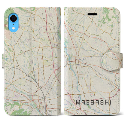 【前橋（群馬県）】地図柄iPhoneケース（手帳タイプ）ナチュラル・iPhone XR 用