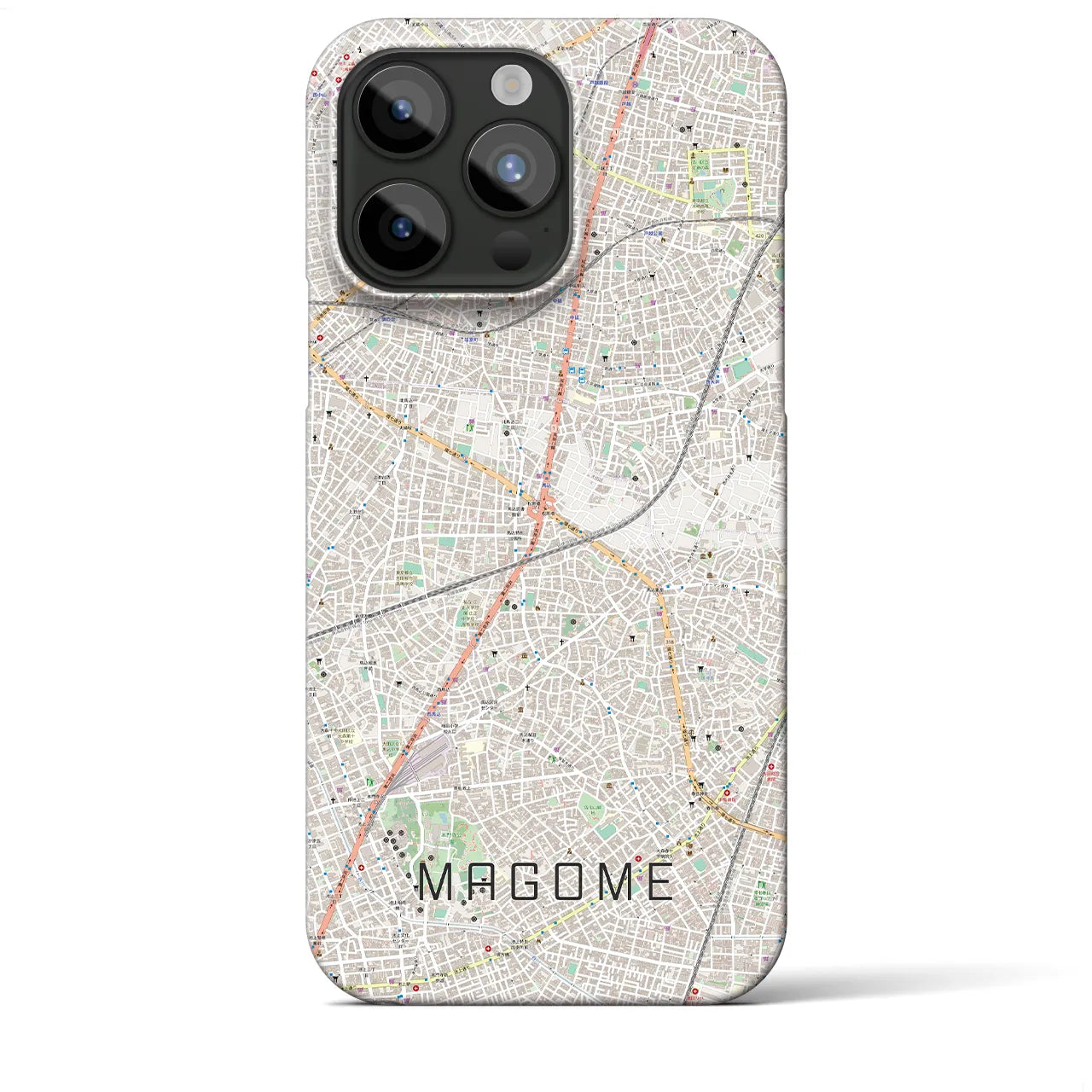 【馬込】地図柄iPhoneケース（バックカバータイプ・ナチュラル）iPhone 15 Pro Max 用