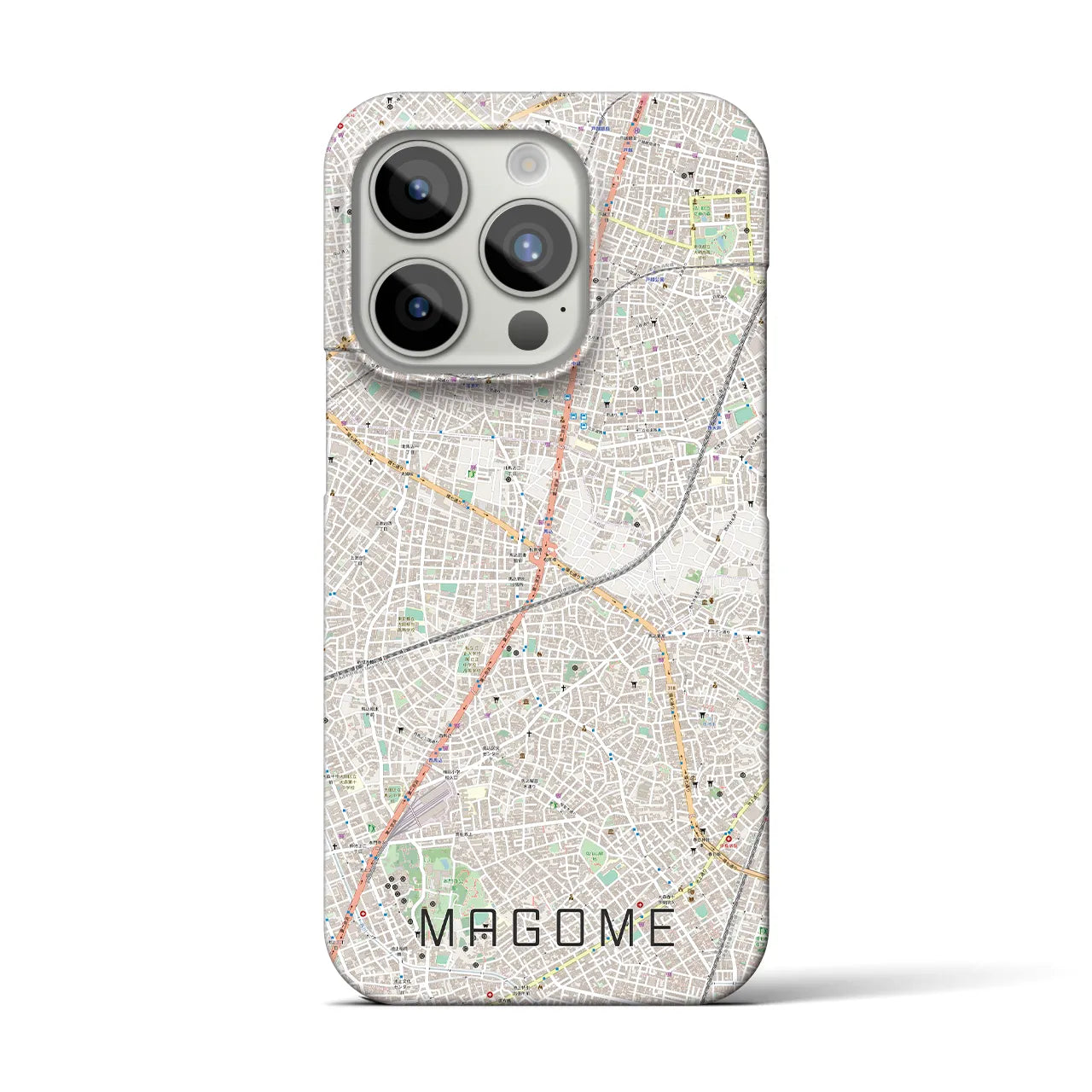 【馬込】地図柄iPhoneケース（バックカバータイプ・ナチュラル）iPhone 15 Pro 用