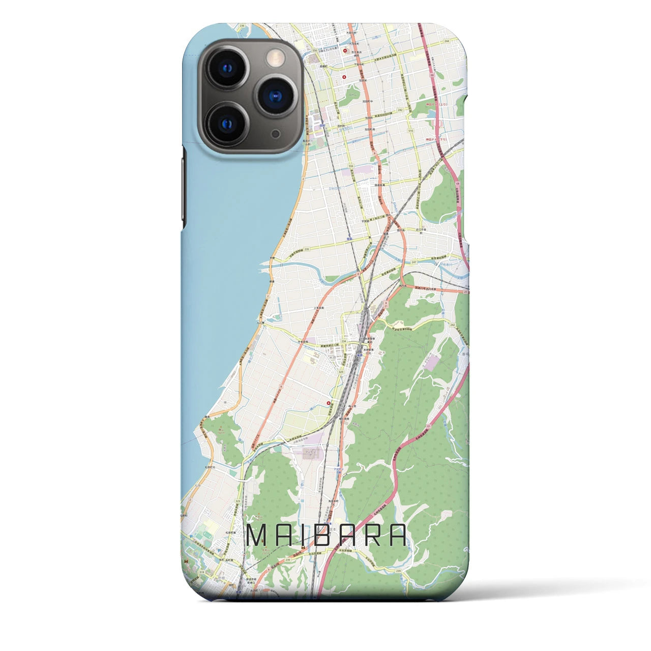 【米原】地図柄iPhoneケース（バックカバータイプ・ナチュラル）iPhone 11 Pro Max 用