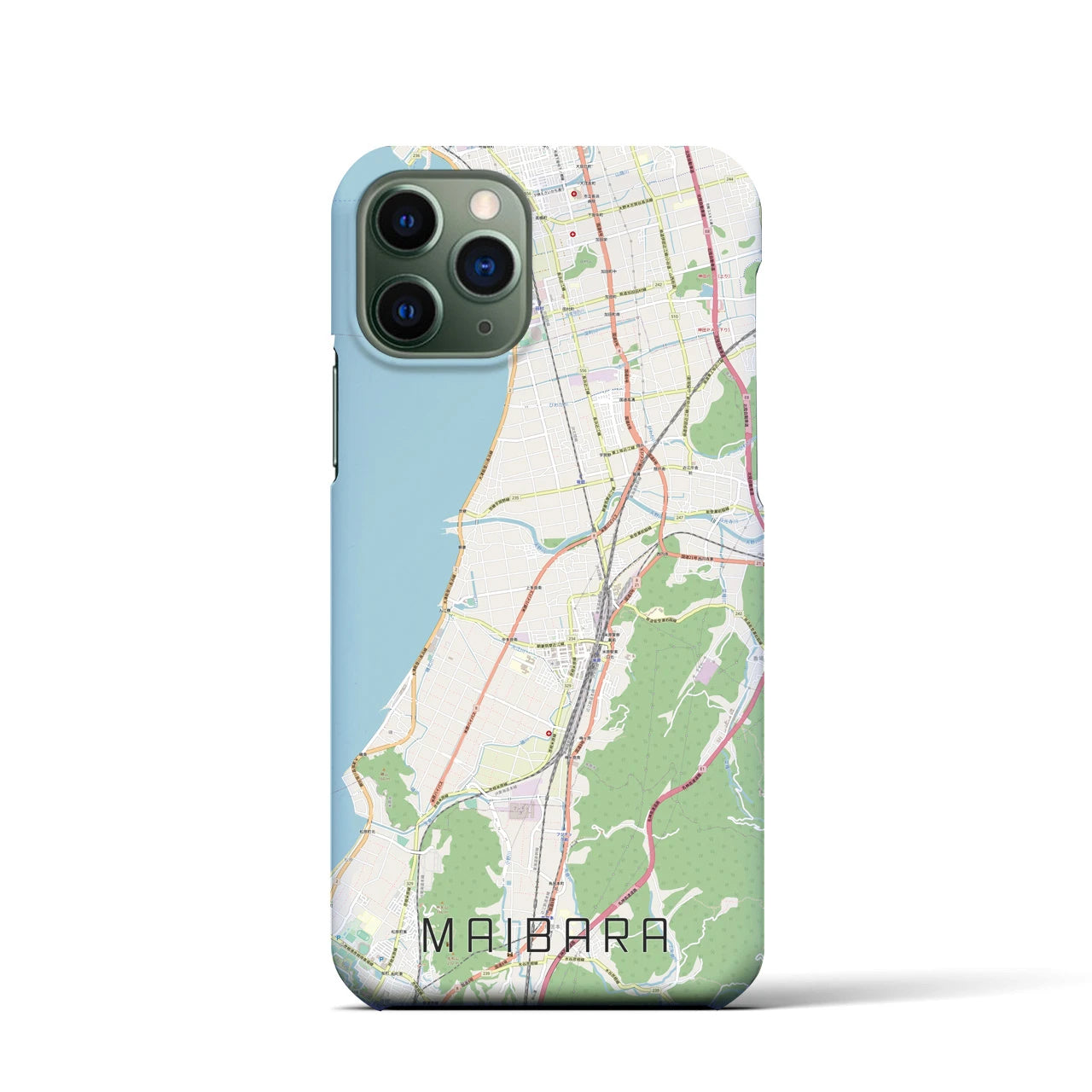 【米原】地図柄iPhoneケース（バックカバータイプ・ナチュラル）iPhone 11 Pro 用