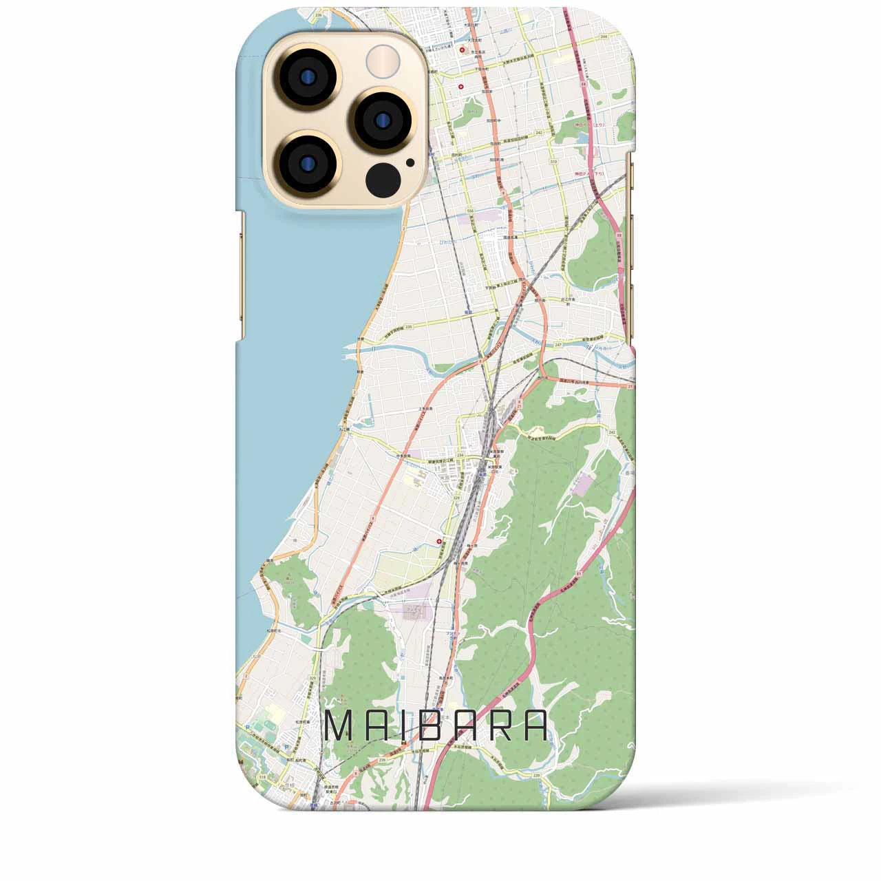 【米原】地図柄iPhoneケース（バックカバータイプ・ナチュラル）iPhone 12 Pro Max 用