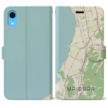 【米原（滋賀県）】地図柄iPhoneケース（手帳タイプ）ナチュラル・iPhone XR 用