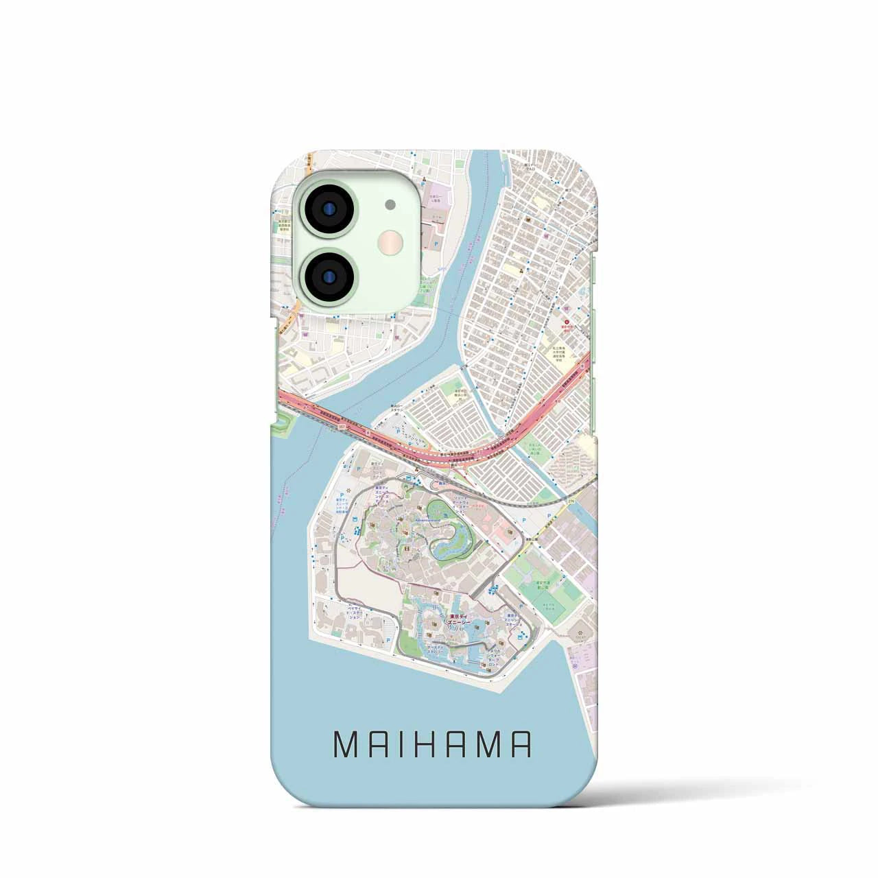 【舞浜】地図柄iPhoneケース（バックカバータイプ・ナチュラル）iPhone 12 mini 用