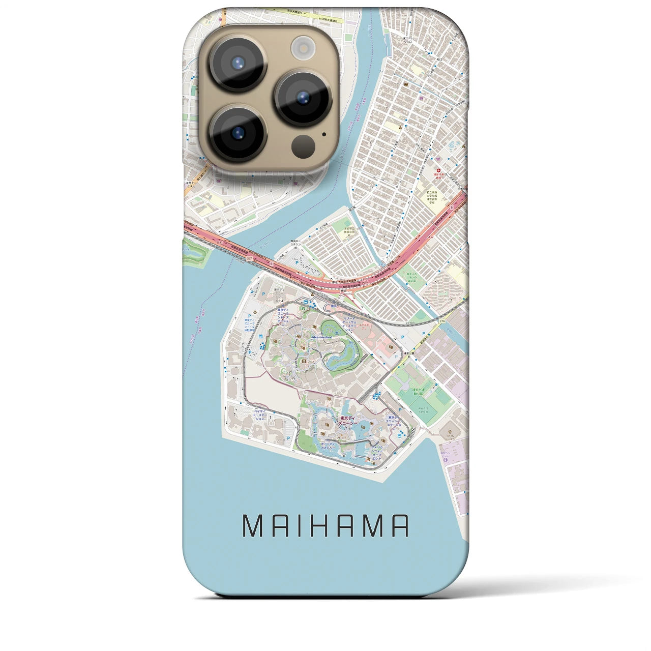 【舞浜】地図柄iPhoneケース（バックカバータイプ・ナチュラル）iPhone 14 Pro Max 用
