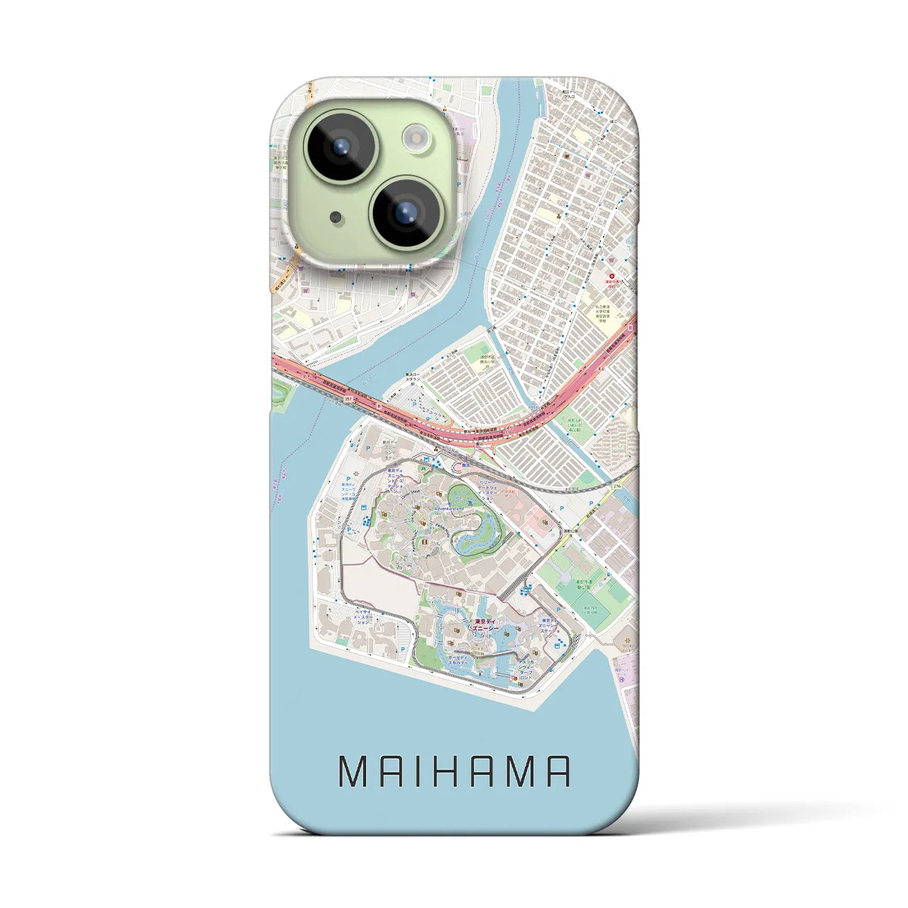 【舞浜】地図柄iPhoneケース（バックカバータイプ・ナチュラル）iPhone 15 用