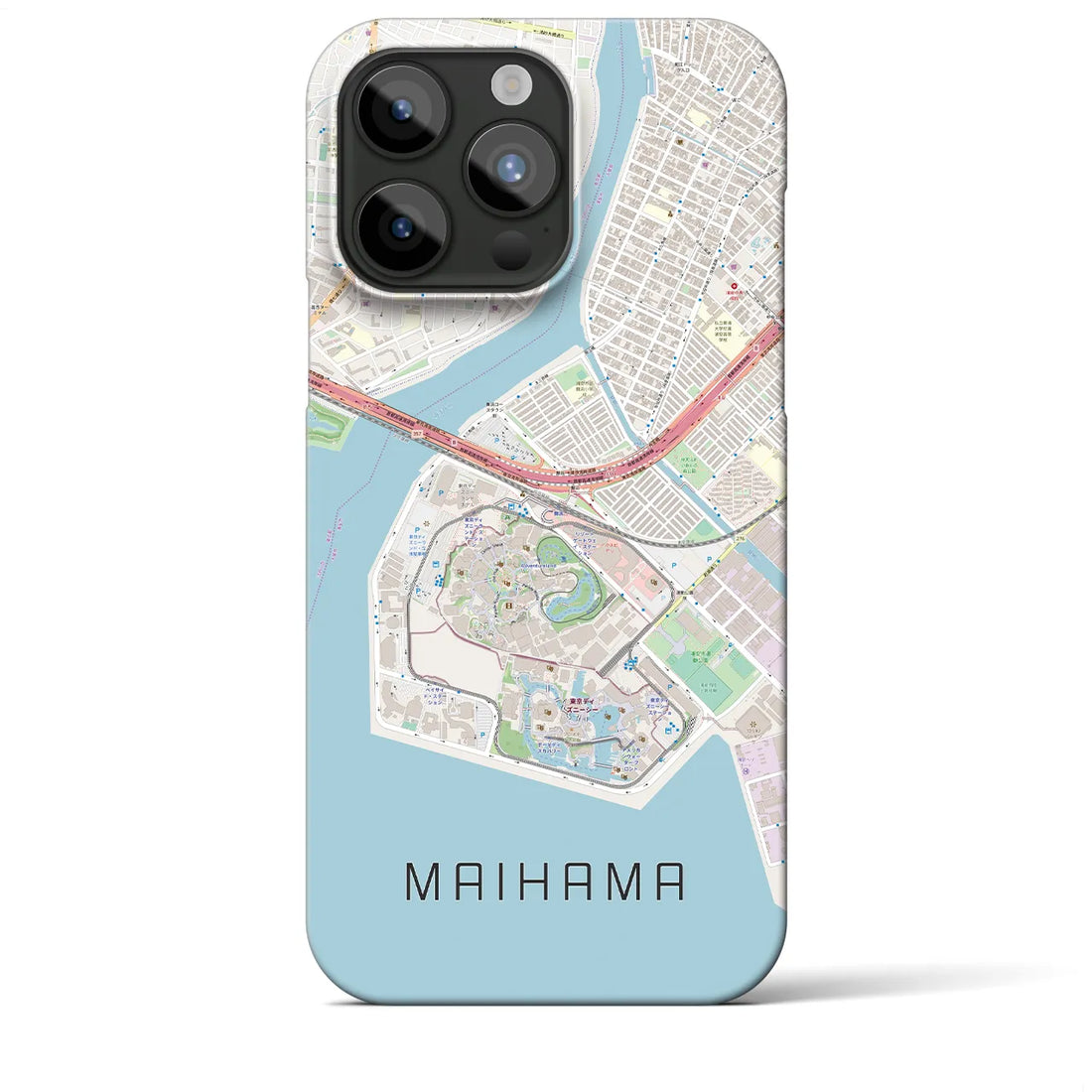 【舞浜】地図柄iPhoneケース（バックカバータイプ・ナチュラル）iPhone 15 Pro Max 用