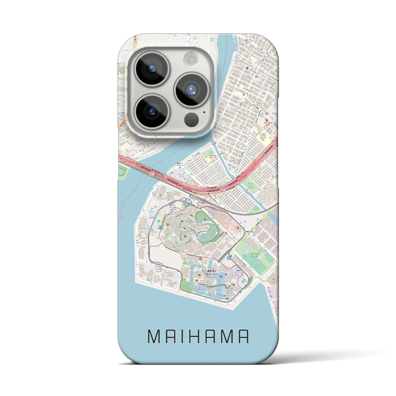 【舞浜】地図柄iPhoneケース（バックカバータイプ・ナチュラル）iPhone 15 Pro 用