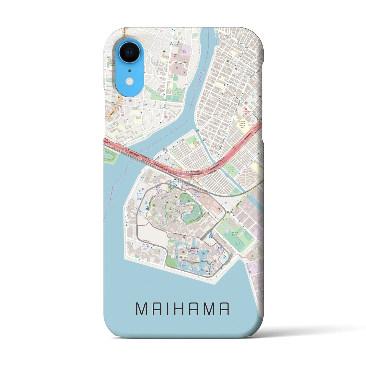 【舞浜】地図柄iPhoneケース（バックカバータイプ・ナチュラル）iPhone XR 用