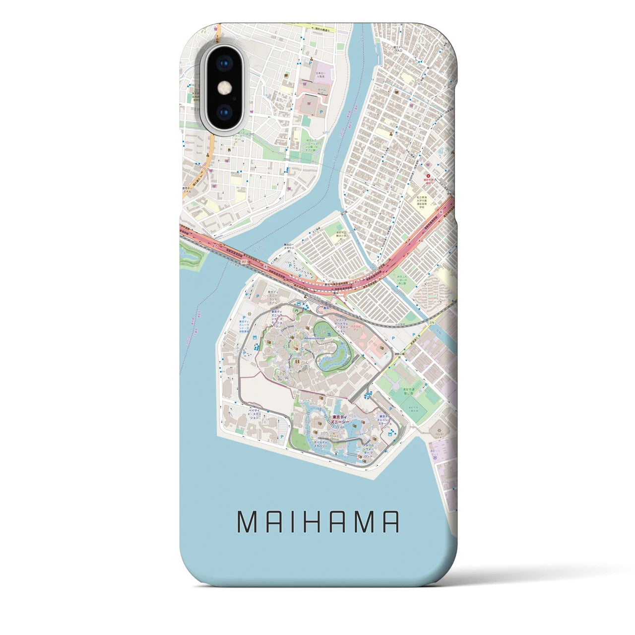 【舞浜】地図柄iPhoneケース（バックカバータイプ・ナチュラル）iPhone XS Max 用