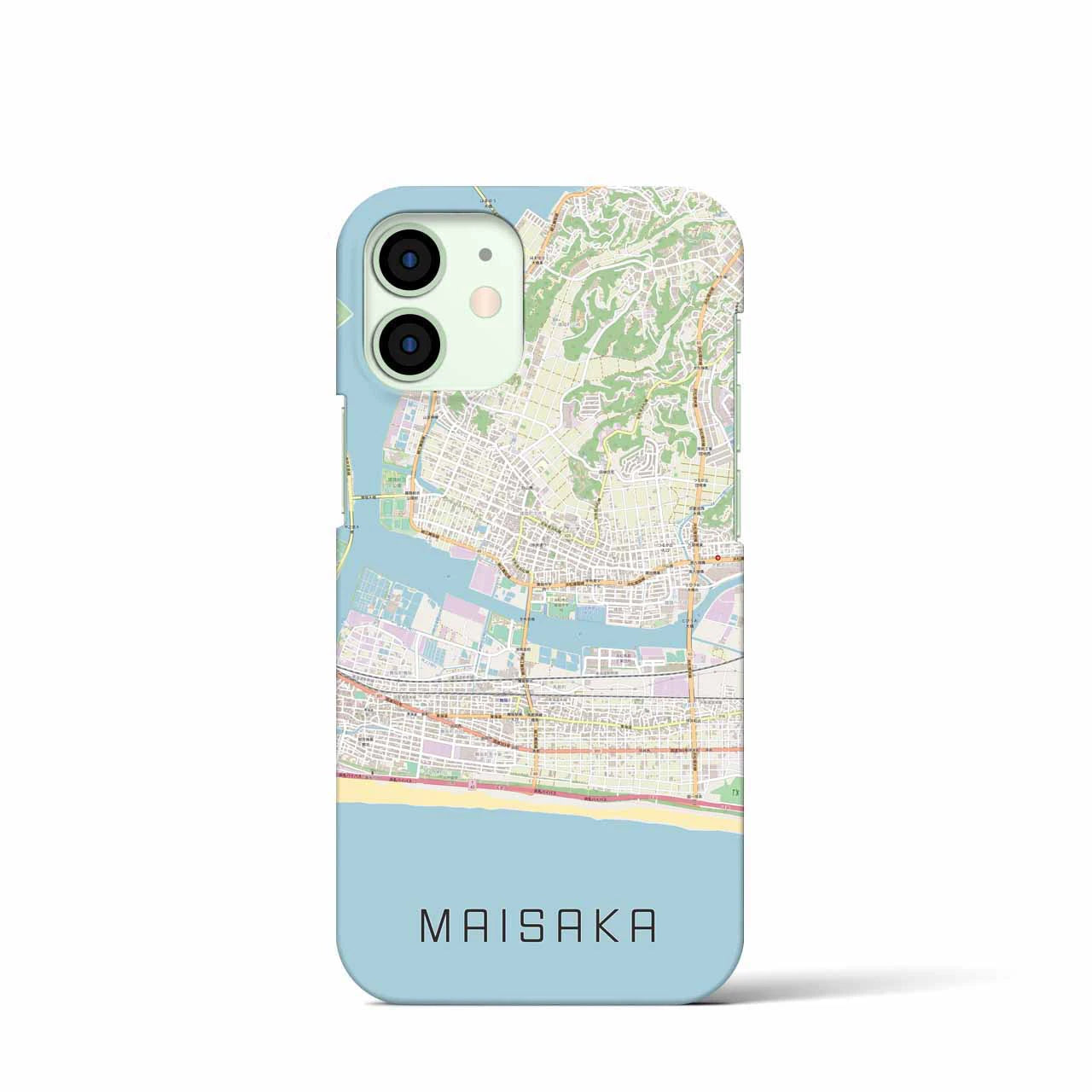 【舞阪】地図柄iPhoneケース（バックカバータイプ・ナチュラル）iPhone 12 mini 用