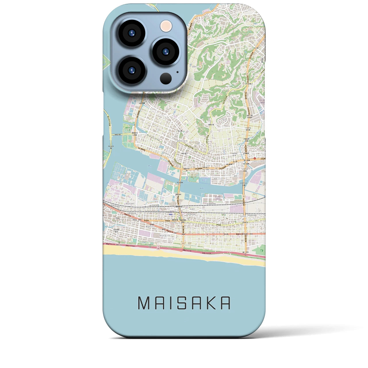 【舞阪】地図柄iPhoneケース（バックカバータイプ・ナチュラル）iPhone 13 Pro Max 用