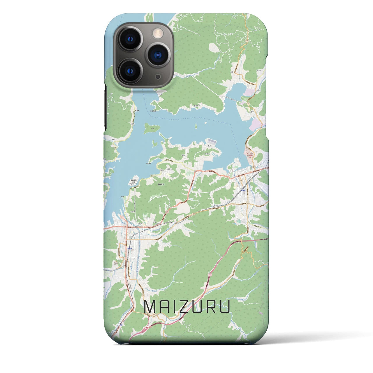 【舞鶴】地図柄iPhoneケース（バックカバータイプ・ナチュラル）iPhone 11 Pro Max 用