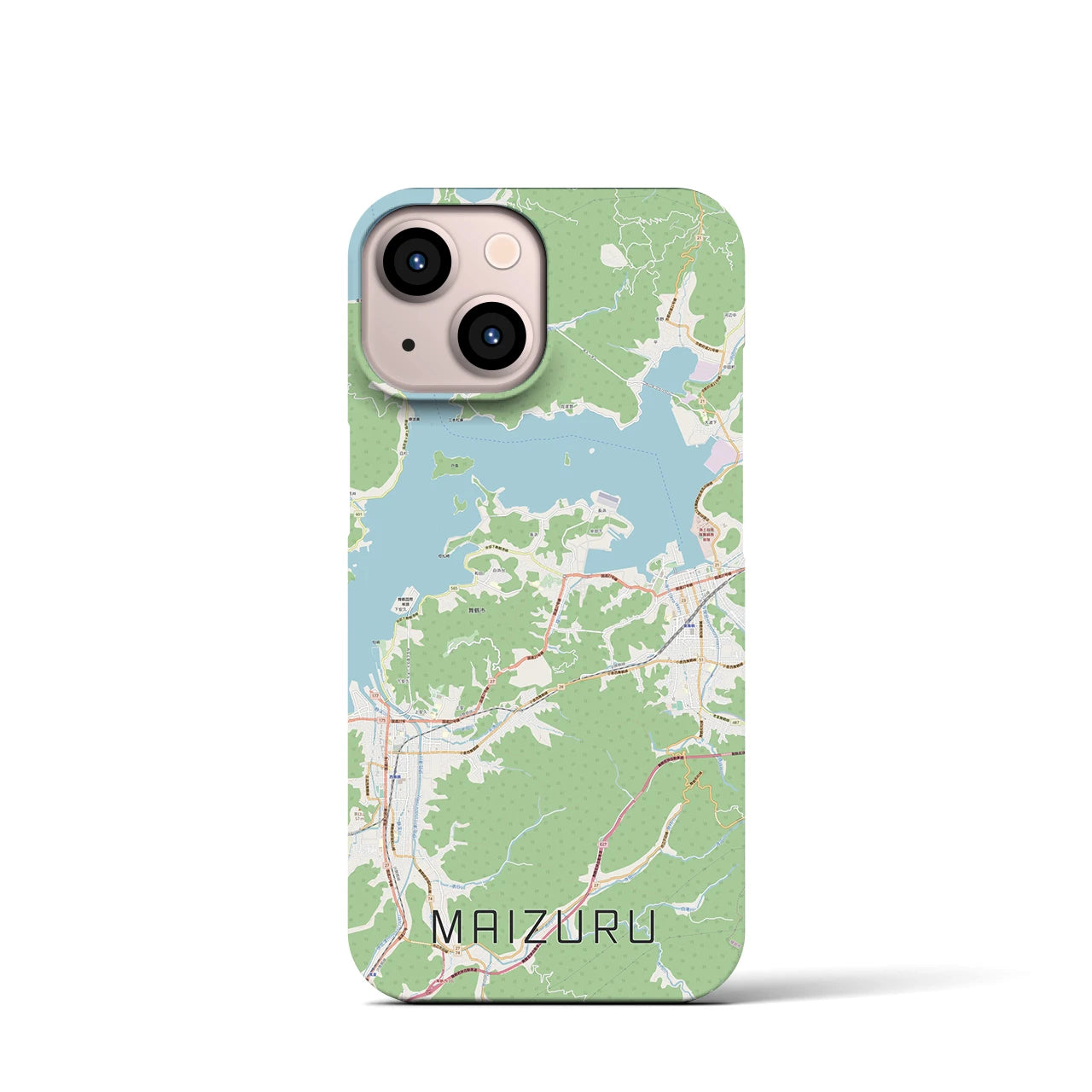 【舞鶴】地図柄iPhoneケース（バックカバータイプ・ナチュラル）iPhone 13 mini 用