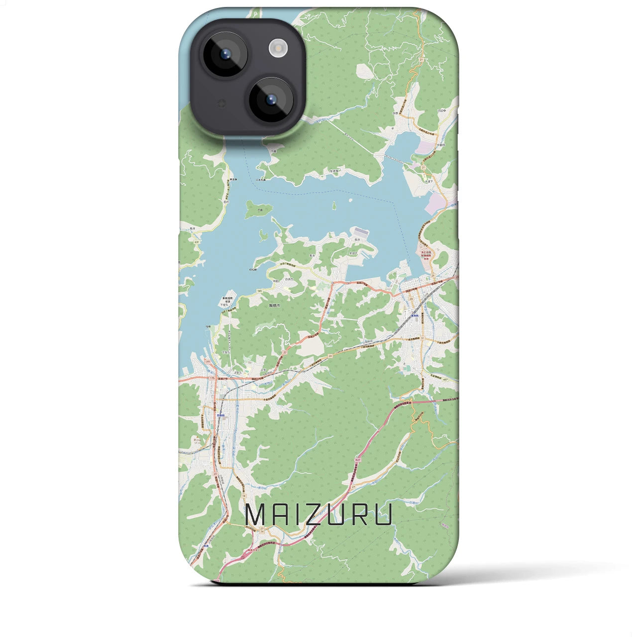 【舞鶴】地図柄iPhoneケース（バックカバータイプ・ナチュラル）iPhone 14 Plus 用