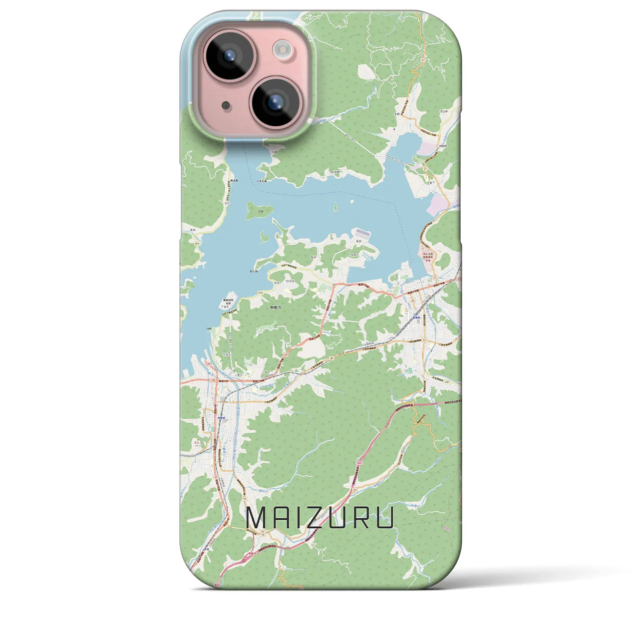 【舞鶴】地図柄iPhoneケース（バックカバータイプ・ナチュラル）iPhone 15 Plus 用