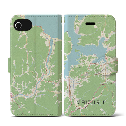 【舞鶴（京都府）】地図柄iPhoneケース（手帳タイプ）ナチュラル・iPhone SE（第3 / 第2世代） / 8 / 7 / 6s / 6 用