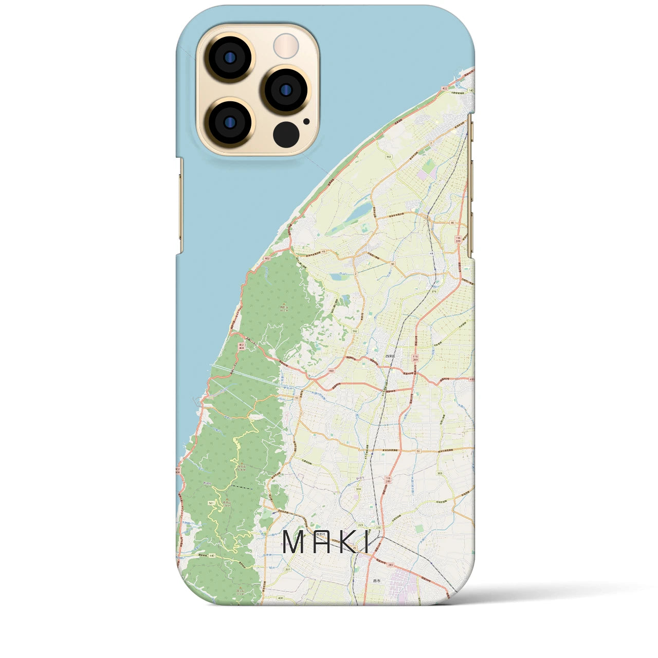 【巻】地図柄iPhoneケース（バックカバータイプ・ナチュラル）iPhone 12 Pro Max 用