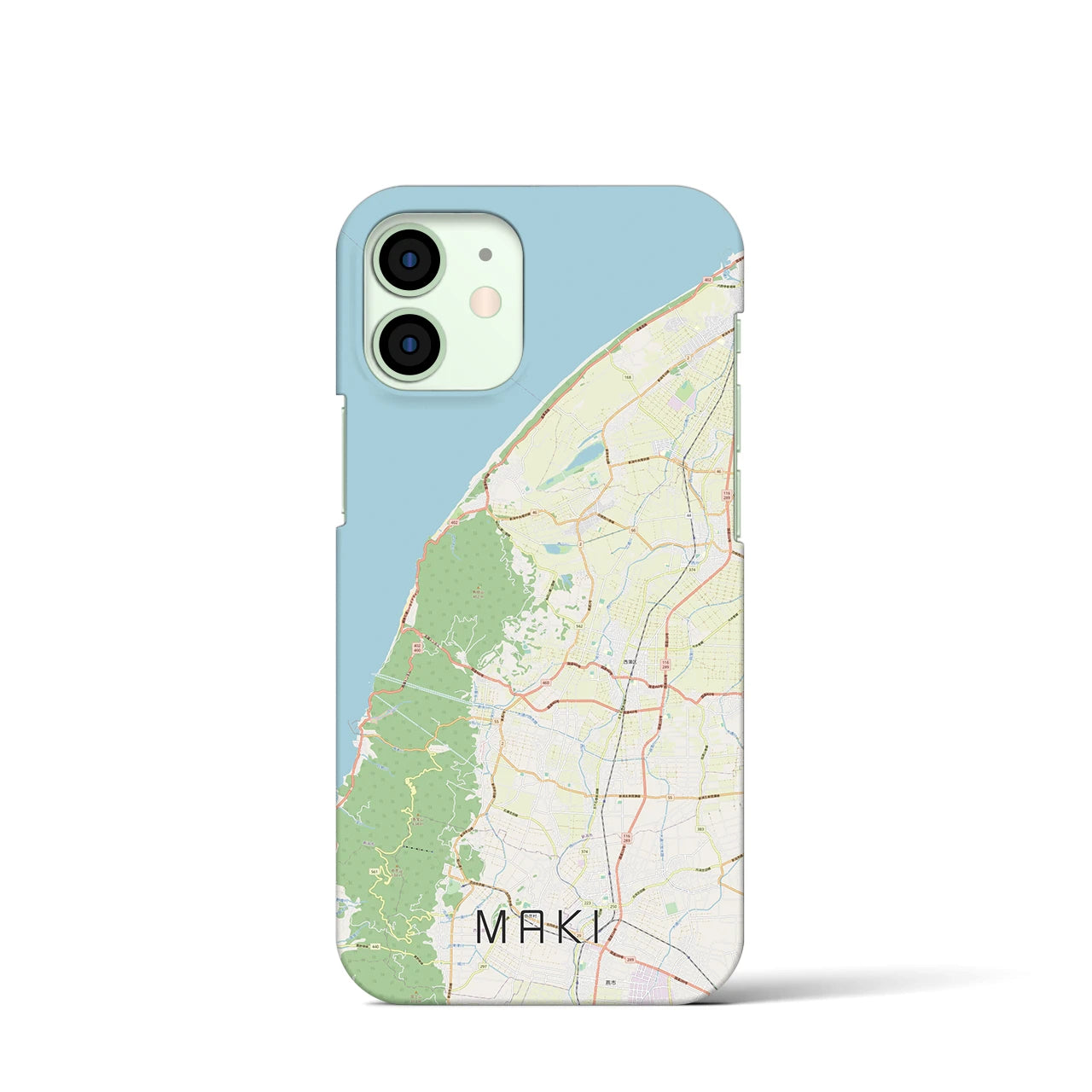 【巻】地図柄iPhoneケース（バックカバータイプ・ナチュラル）iPhone 12 mini 用