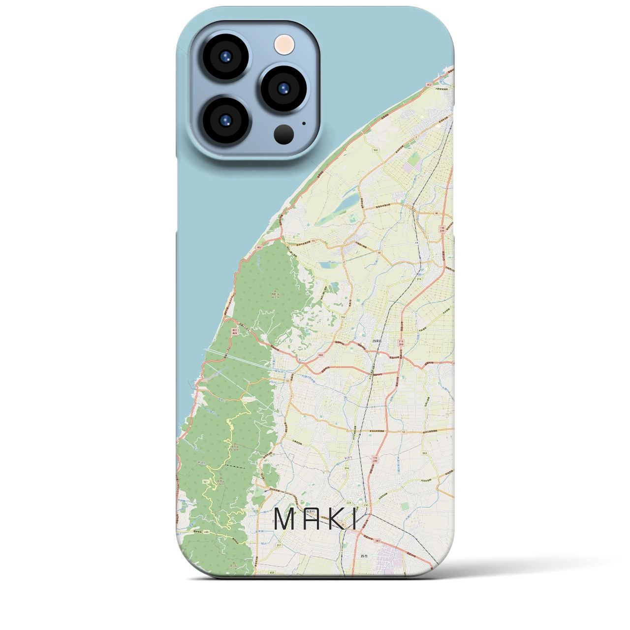 【巻】地図柄iPhoneケース（バックカバータイプ・ナチュラル）iPhone 13 Pro Max 用
