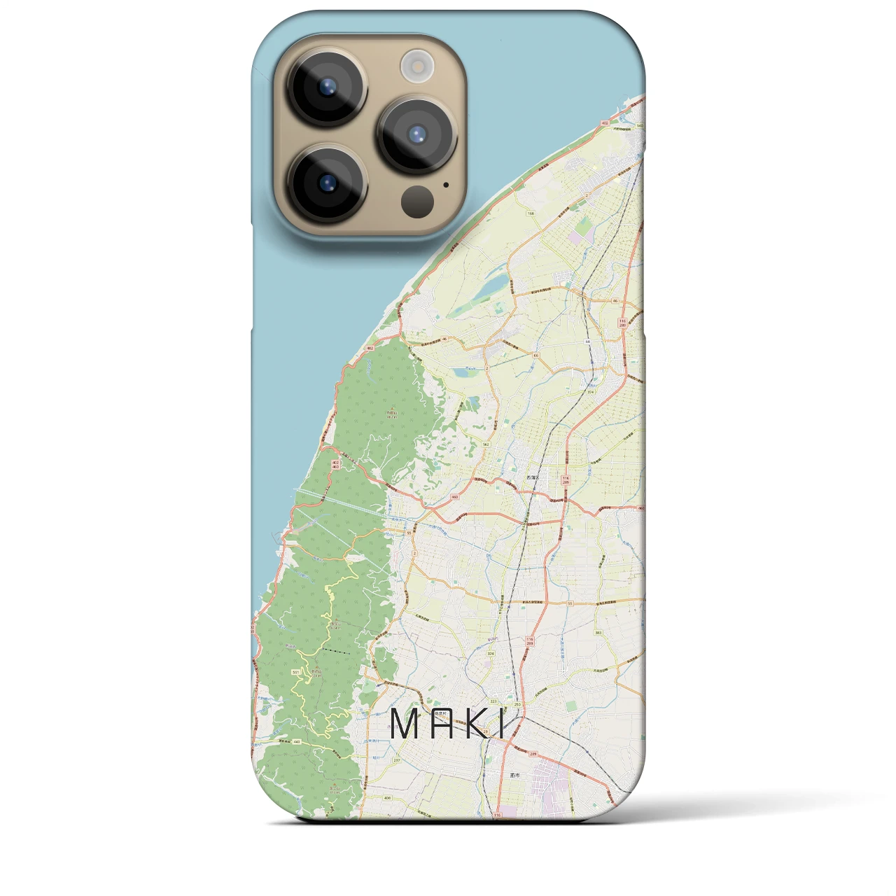 【巻】地図柄iPhoneケース（バックカバータイプ・ナチュラル）iPhone 14 Pro Max 用