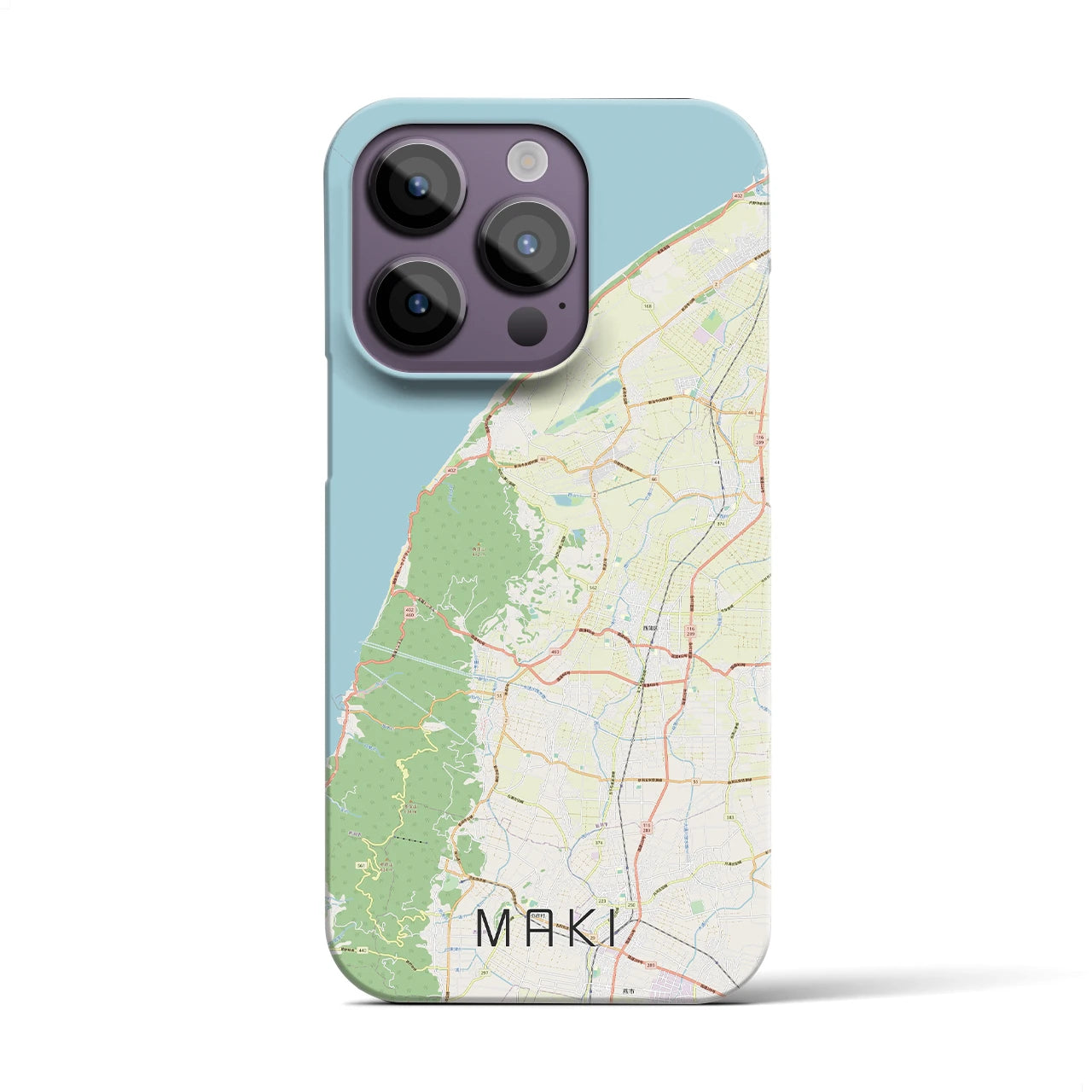 【巻】地図柄iPhoneケース（バックカバータイプ・ナチュラル）iPhone 14 Pro 用