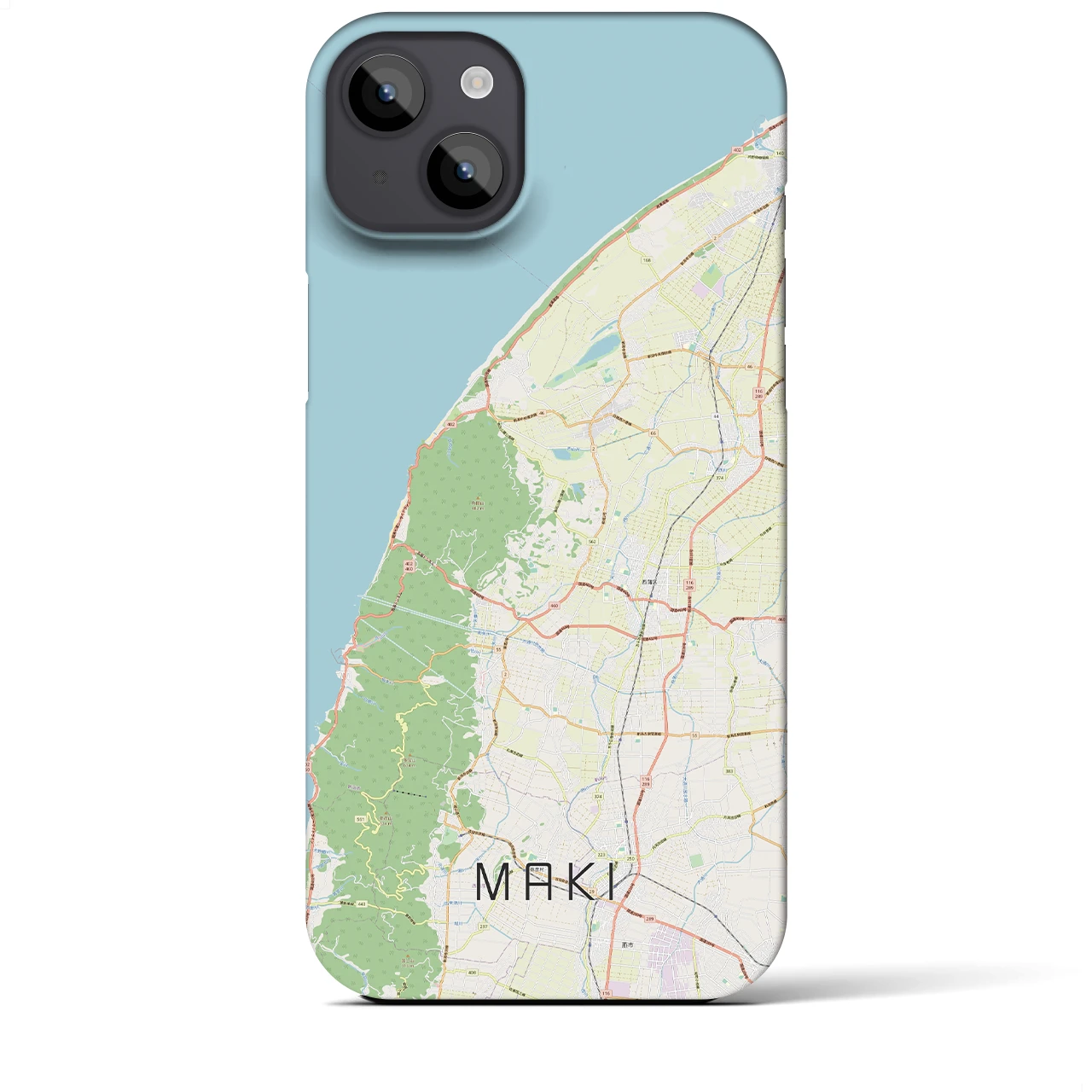 【巻】地図柄iPhoneケース（バックカバータイプ・ナチュラル）iPhone 14 Plus 用
