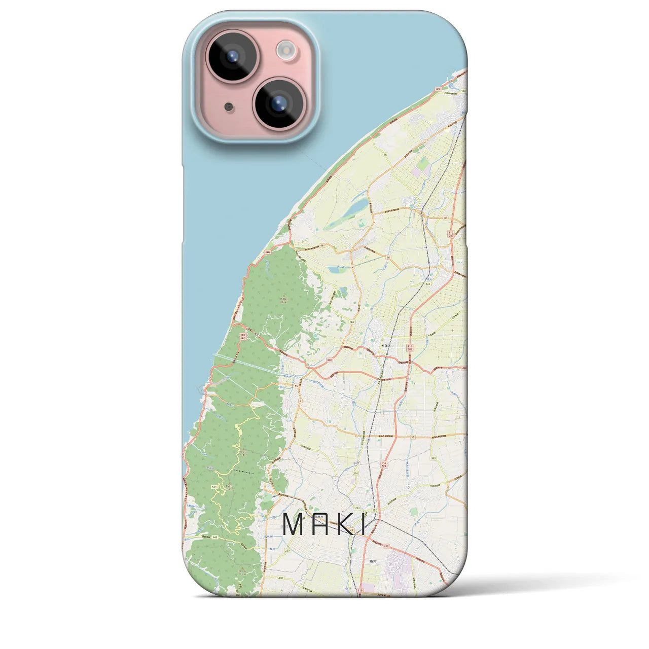 【巻】地図柄iPhoneケース（バックカバータイプ・ナチュラル）iPhone 15 Plus 用