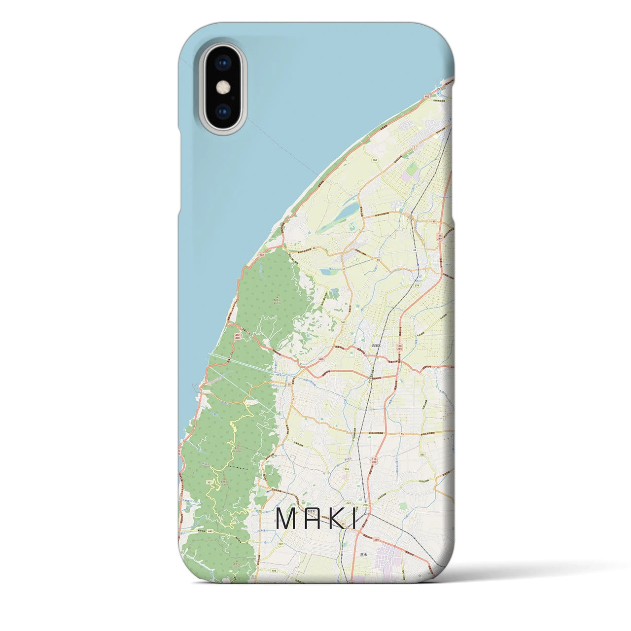 【巻】地図柄iPhoneケース（バックカバータイプ・ナチュラル）iPhone XS Max 用
