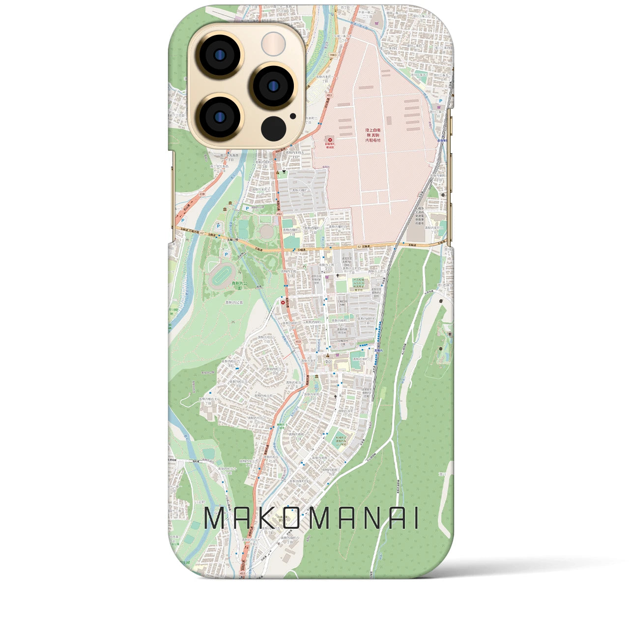 【真駒内】地図柄iPhoneケース（バックカバータイプ・ナチュラル）iPhone 12 Pro Max 用