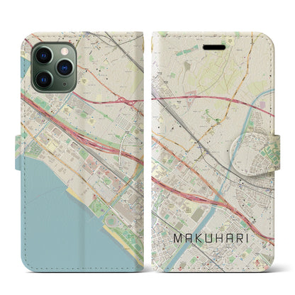 【幕張（千葉県）】地図柄iPhoneケース（手帳タイプ）ナチュラル・iPhone 11 Pro 用