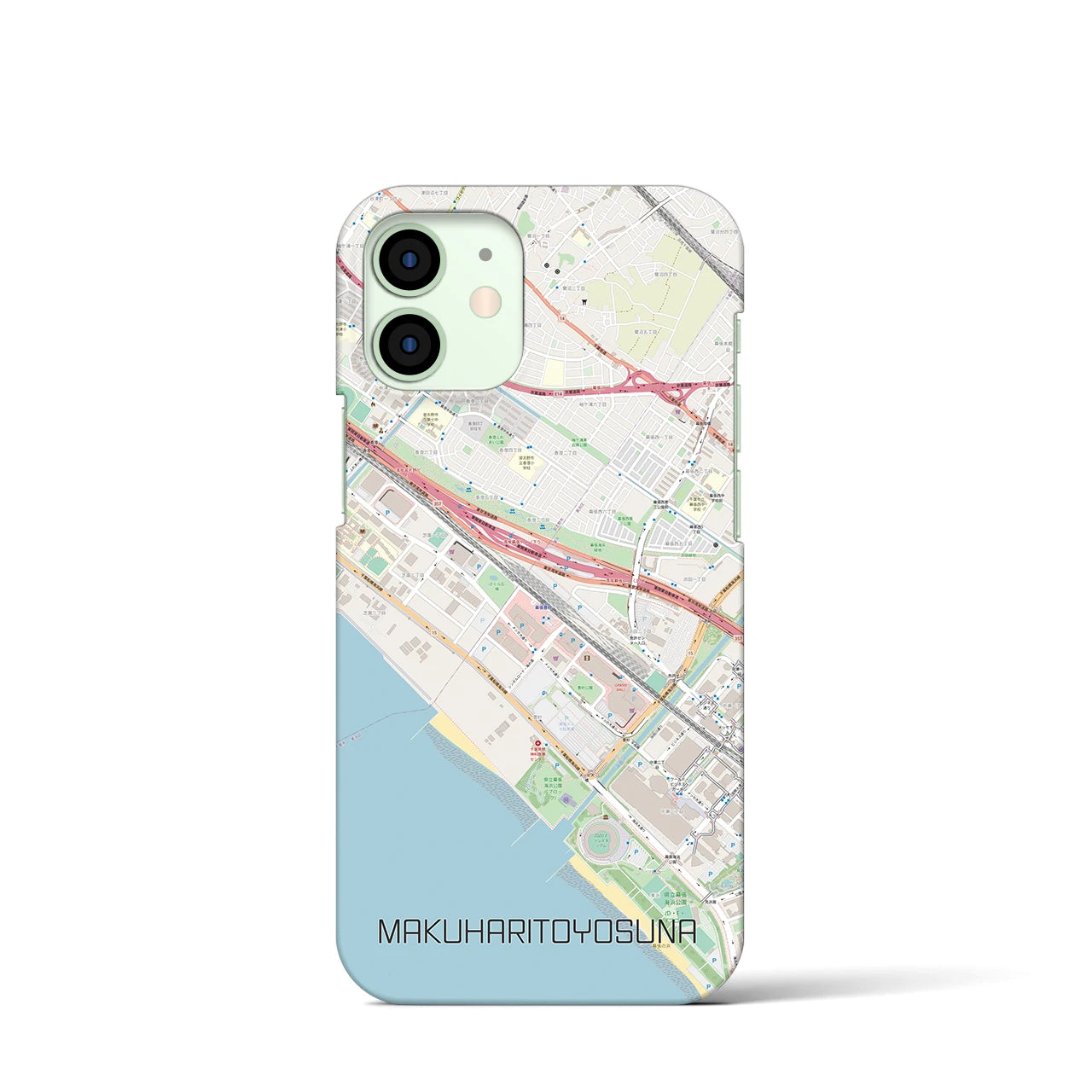 【幕張豊砂】地図柄iPhoneケース（バックカバータイプ・ナチュラル）iPhone 12 mini 用