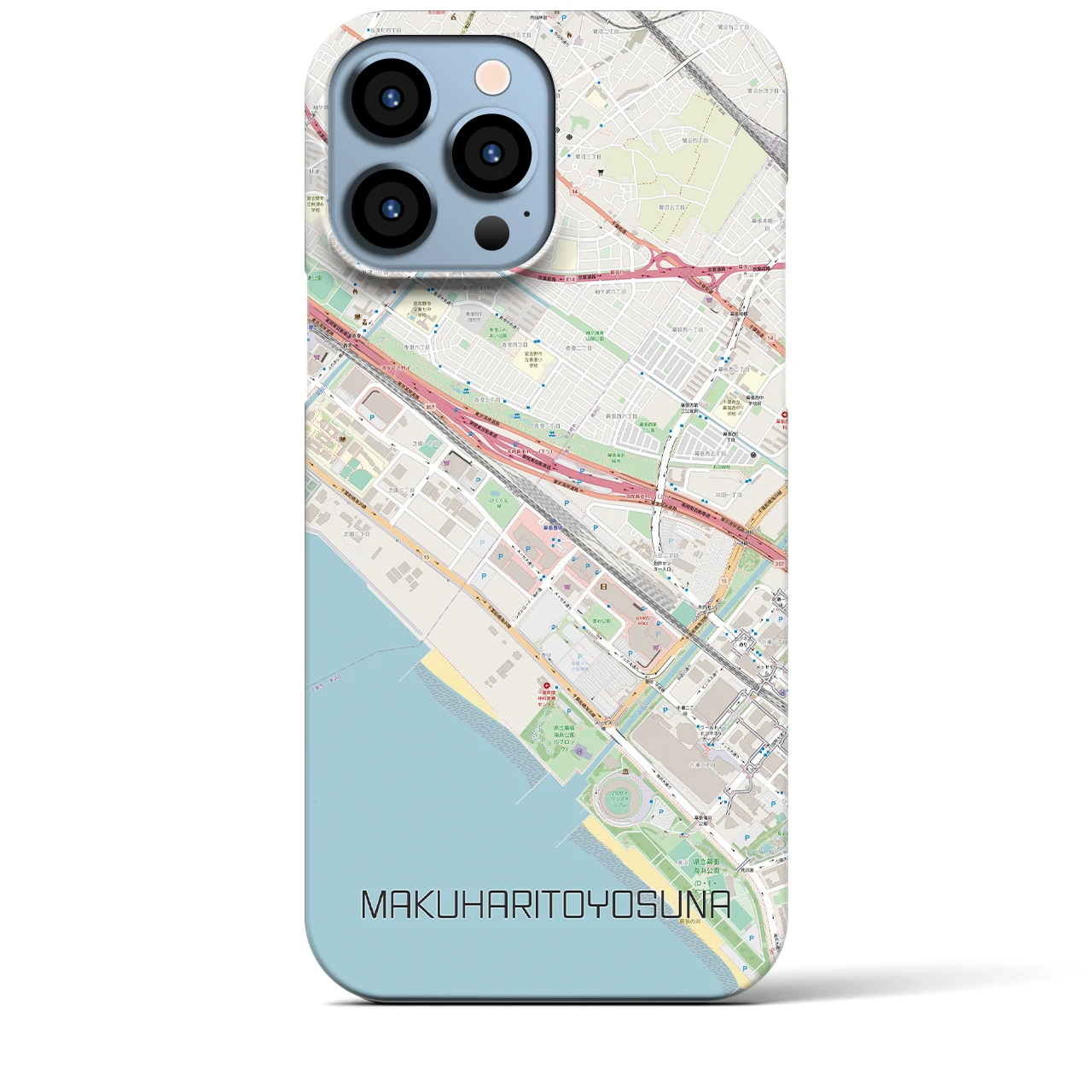 【幕張豊砂】地図柄iPhoneケース（バックカバータイプ・ナチュラル）iPhone 13 Pro Max 用