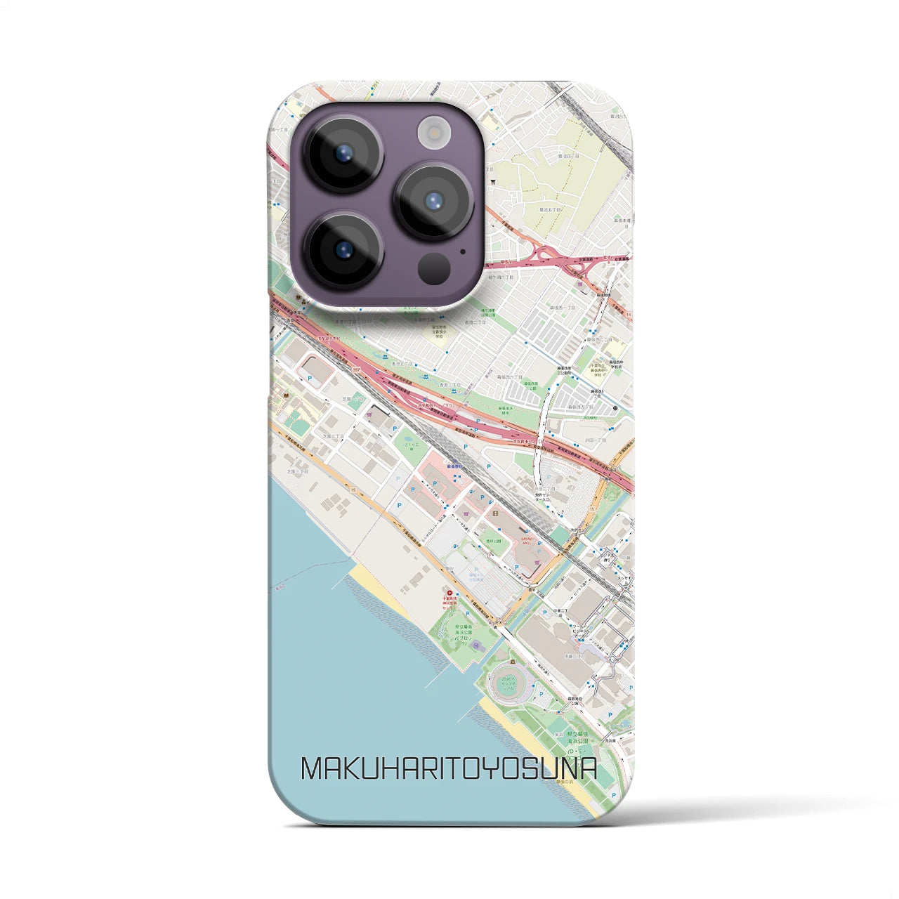 【幕張豊砂】地図柄iPhoneケース（バックカバータイプ・ナチュラル）iPhone 14 Pro 用