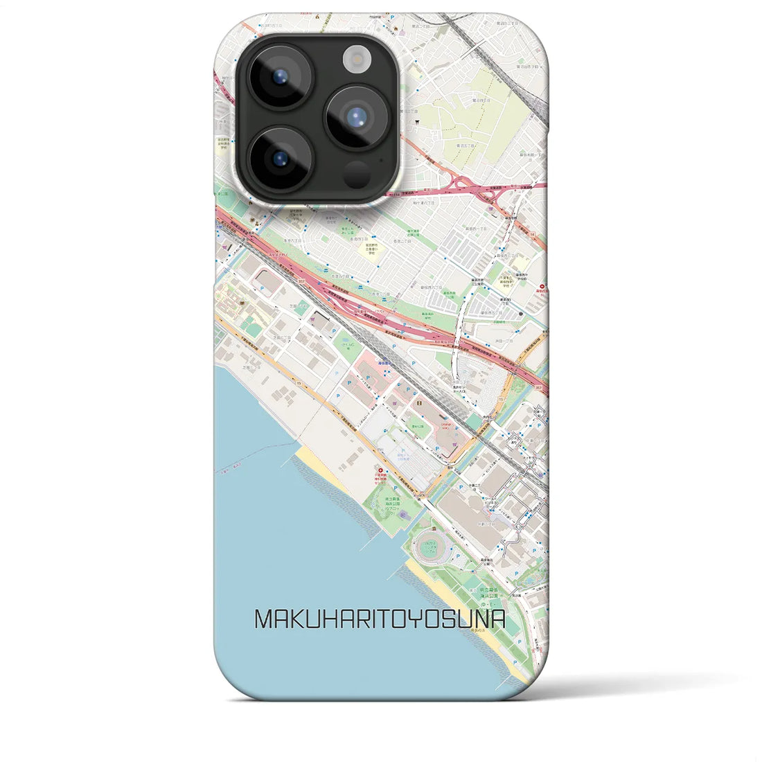 【幕張豊砂】地図柄iPhoneケース（バックカバータイプ・ナチュラル）iPhone 15 Pro Max 用