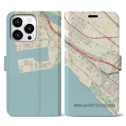 【幕張豊砂（千葉県）】地図柄iPhoneケース（手帳タイプ）ナチュラル・iPhone 13 Pro 用