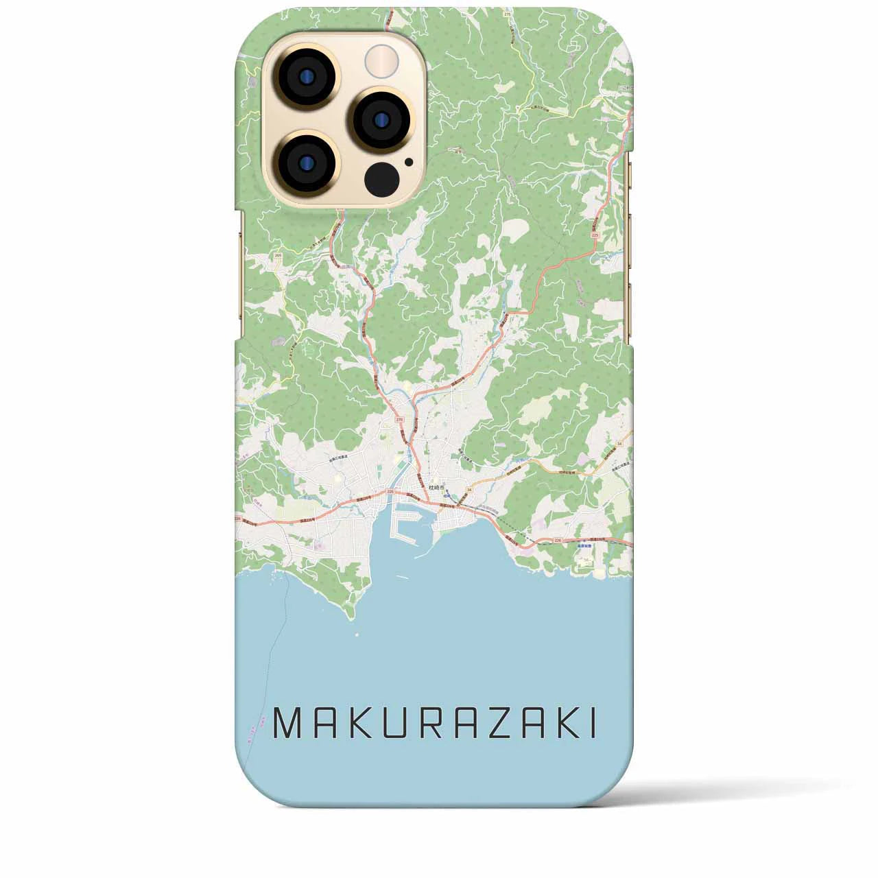 【枕崎】地図柄iPhoneケース（バックカバータイプ・ナチュラル）iPhone 12 Pro Max 用