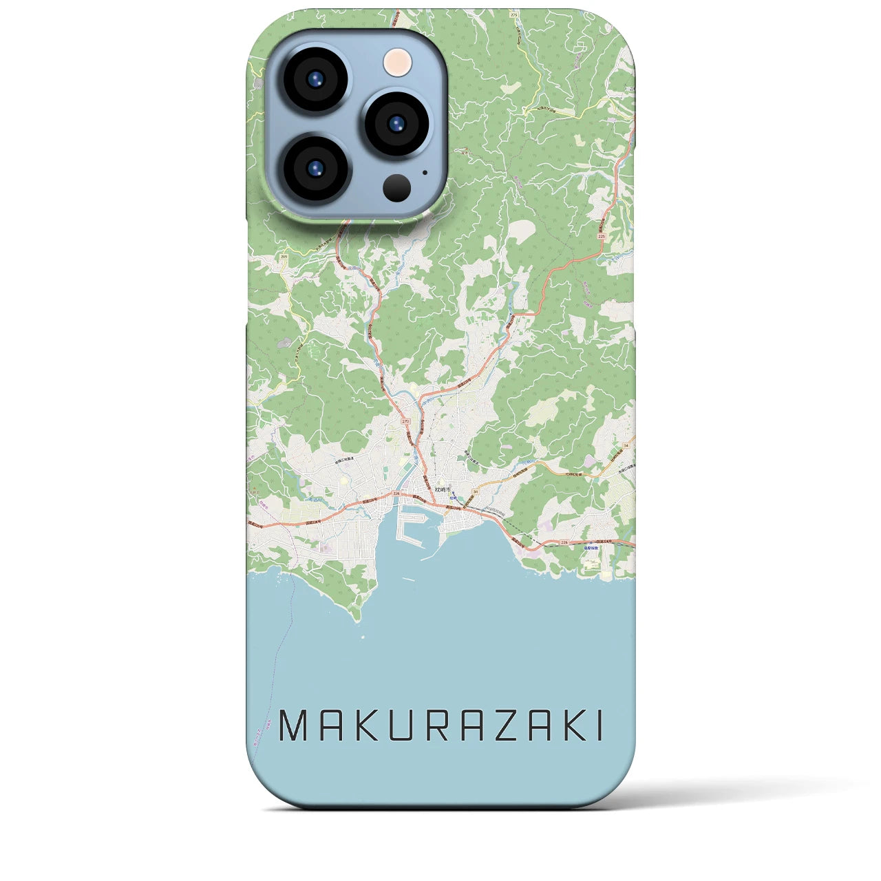 【枕崎】地図柄iPhoneケース（バックカバータイプ・ナチュラル）iPhone 13 Pro Max 用